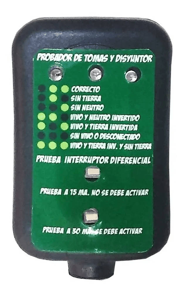 Probador de enchufes y disyuntores